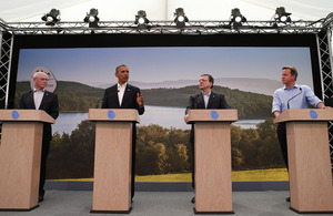 G8 press conference to announce negotiations for a new EU-US trade deal. Photo: Andrew Winning/PA Wire.