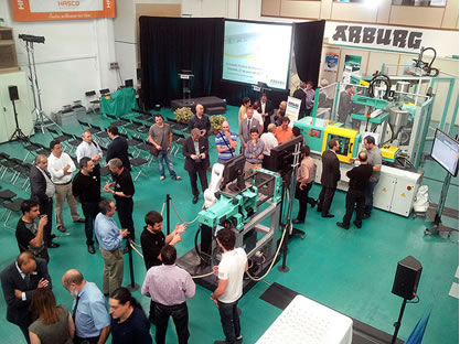 At Arburg Spain’s two open houses events in Sabadell (photo) and Alicante, around 90 participants discussed the topics of automation and production efficiency with experts.  Photo: ARBURG 
