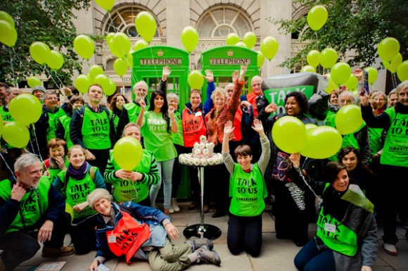 Group shot; TOWIE star Jasmin Walia, Felicity Varah Harding, 60 volunteers from the charity’s Central London branch.
