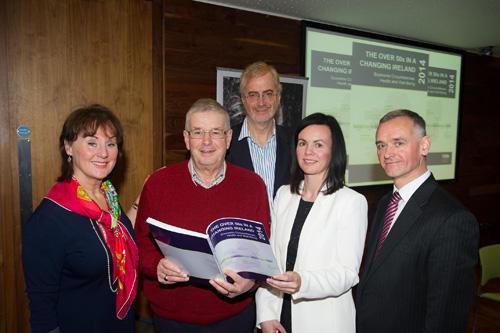 Pictured at the launch were Professor Rose Anne Kenny, Principal Investigator, TILDA, Paddy Clancy, journalist & TILDA participant, Professor Charles Normand, Edward Kennedy Chair in Health Policy and Management, Dr Anne Nolan, Research Director, TILDA and Professor Alan Barrett, Research Director, ESRI & Trinity