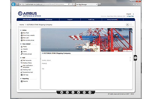 Airbus Defence and Space launches SkyFile Mail Manager to improve email account and traffic management capabilities for maritime: Homepage (c) Airbus Defence and Space