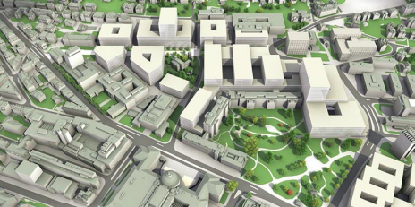 The university district is to be developed as a research campus and city neighbourhood. On 8 September, local residents were informed about the master plan. (Photo: Canton of Zurich Building Department)