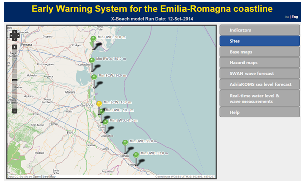 Caption: Local authorities in Italy’s Emilia-Romagna region are using the MICORE projet’s Storm Impact Early Warning System to help them respond more effectively to flooding.