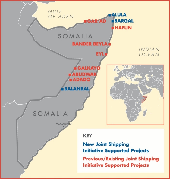 Today’s additional funding will allow UNDP to start work in the towns of Alula and Bargal, near the tip of the Horn of Africa, and Balanbal in central Somalia.
