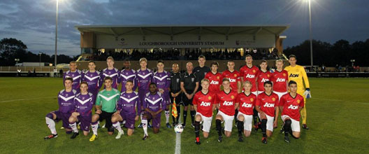A ‘Manchester United Youth XI’ returns to play at Loughborough University Stadium against the Students football team on Tuesday 21 October 
