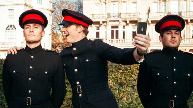 Prince Harry lookalike, Roddy Walker, at the 4G launch at the Royal Military Academy in Sandhurst
