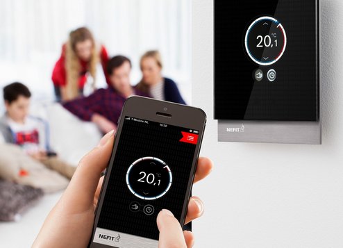 The building of the future is connected: smart heating, smart home In the Netherlands, Bosch Thermotechnology offers the WiFi-enabled “Nefit Easy” room controller with a modern touch screen, which allows users to control their heating systems via their smart phones. Users can rely on the very high safety and data security standards that Bosch has developed.
