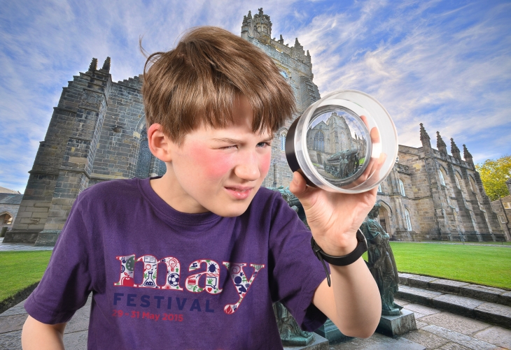 Donnie Scott (10) discovers King’s College campus which will host the May Festival
