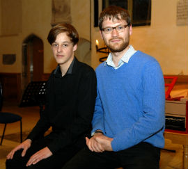 NCEM Young Composer of the Year Award winners Joshua Urben and John Goldie-Scot (right)
