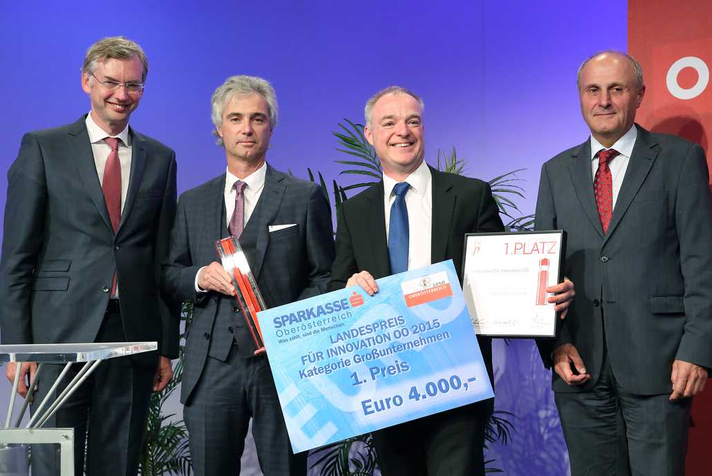 Upper Austria’s Economics Minister Dr. Michael Strugl, AMAG COO Dr. Helmut Kaufmann, voestalpine Director Dr. Peter Schwab and Günter Rübig (Chairman of the Industry Section of the Upper Austrian Chamber of Commerce and Member of the Council for Research and Technology of Upper Austria). 