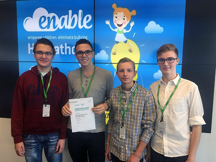 ENABLE Hackathon 2015: First‐Aid App for smartphones against cyberbullying wins Kaspersky Lab’s special prize