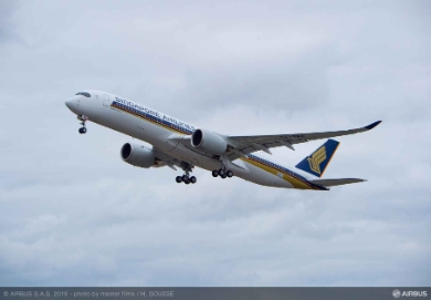 Singapore Airlines first A350-900 takes to the sky (©) Airbus