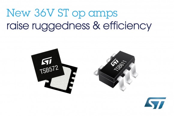 STMicroelectronics introduces two 36V op amps with enhanced performance and ruggedness for automotive and industrial applications 
