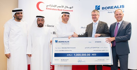 Borealis announces donation of AED 1 million to the Emirates Red Crescent to support refugee relief efforts in Lebanon, Jordan and Iraq 