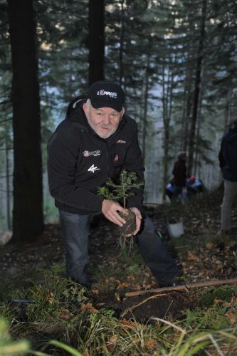 Karel Loprais and Libor Uher Planting Trees in Beskydy Mountains