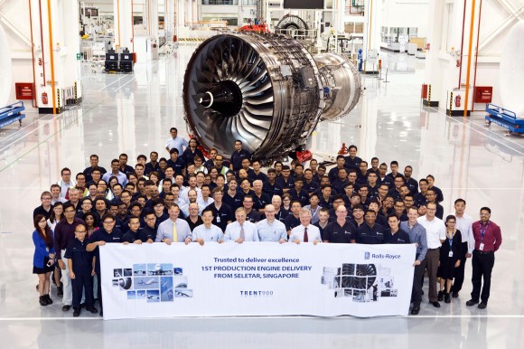 Rolls-Royce delivers the first Trent aero engine produced in Singapore