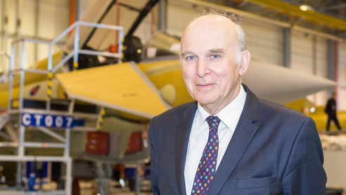 The Rt. Hon. Vince Cable, MP, hailed BAE Systems as a ‘brilliant example of British advanced manufacturing’ during a visit to Lancashire