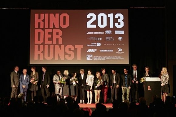 Award presentation of KINO DER KUNST (April 28, 2013): Festival team, partners, members of the jury and award winners in the Academy of Fine Arts Munich