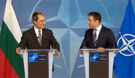 NATO Secretary General Anders Fogh Rasmussen with Bulgarian Prime Minister Plamen Oresharski in Bulgaria