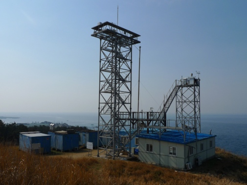 The international Atmospheric Brown Cloud (ABC) Program Superobservatory ideally located to intercept the outflow from China at Gosan, Jeju Island in SE Yellow Sea. Photo credit: Elena Kirillova