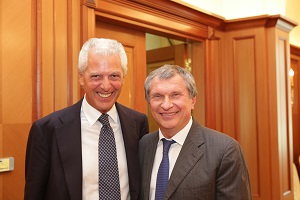 Pirelli Managing Director Marco Tronchetti Provera & Rosneft President Igor Sechin
