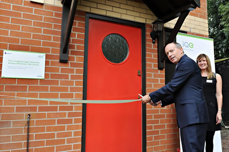 Ian Cheshire officially opens the Loughborough University Energy Efficiency Test House