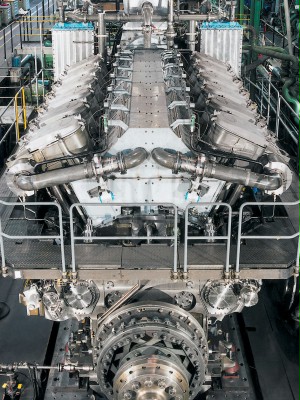 A common-rail 12V48/60CR Tier-II compliant engine similar to those involved in the Carnival Cruise Lines order