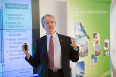 Patrick Thomas, CEO of Bayer MaterialScience, explained to journalists the market-oriented investment policy of the company.