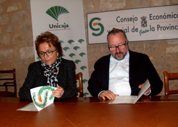 Carmen Espín, Presidenta de la Fundación Unicaja Jaén, y Luis Parras, Presidente del Consejo Económico y Social de la Provincia de Jaén.