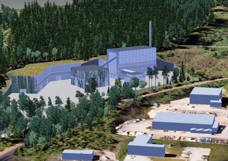 Eidsiva Energi AS's new biofuelled energy plant at Kallerudlia in Gjøvik, Norway. Visualisation: Eidsiva Energi AS