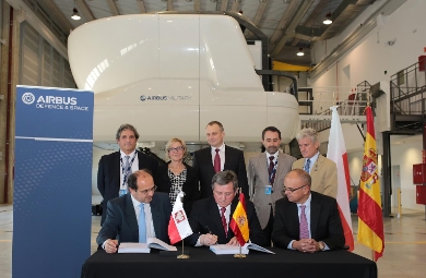 The photograph attached shows Jan Wozniak, representative of the Polish Procurement Agency, at the moment of signing the contract. (c) Airbus Defence and Space