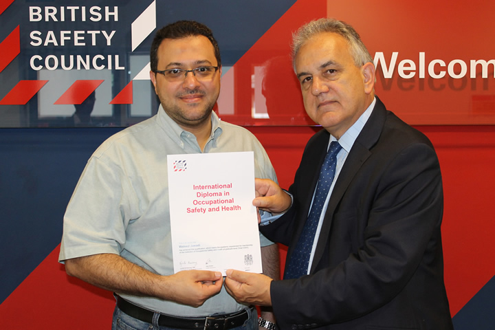 Saudi Electricity Company manager Waleed Al-Jawadi becomes the first company employee to pass the British Safety Council’s international safety diploma 