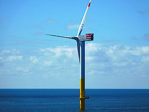 The first Senvion turbine of type 6.2M126 successfully installed on the wpd's Nordergründe 111 MW offshore wind farm 