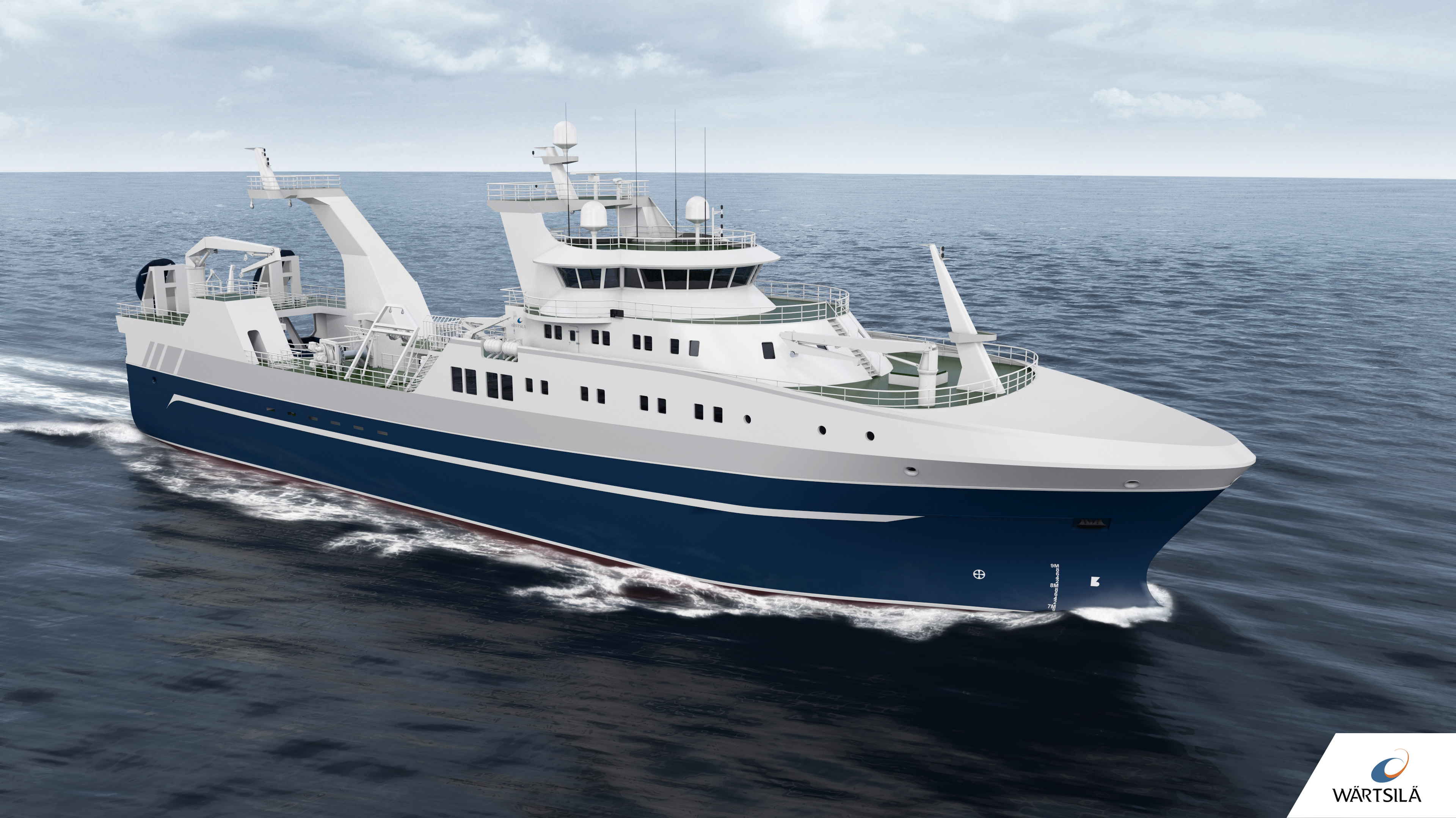 Caption: The new optimised stern trawler designed by Wärtsilä will reduce fuel consumption and notably increase overall vessel efficiency compared to currently available designs.