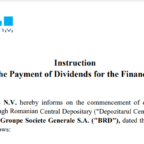 Digi Communications N.V. announces the availability of the Instruction regarding the Payment of Dividends for the Financial Year 2021