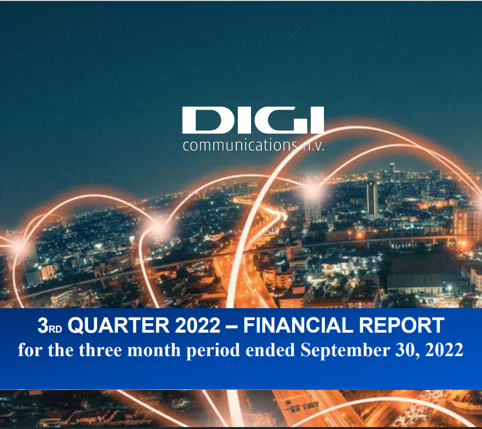 Digi Communications NV announces the release of the Q3 2022 Financial Results